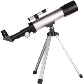 Portable 50mm Monocular Astronomical Refractor Telescope for Beginners & Kids, 360mm Focal Length, 90X Magnification with Tripod & Finder Scope