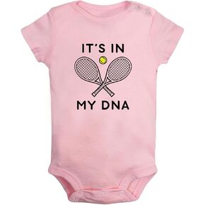 iDzn Baby Unisex Tennis Its In My DNA Funny Romper Newborn Bodysuits Infant Jumpsuit Childs Clothes Kids Graphic Outfits