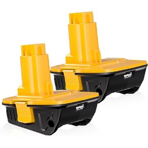 TenHutt 【with USB Port】 2Packs Replacement for Dewalt 20V to 18V Battery Adapter Converter DCA1820 for Dewalt 18V Tools, Convert 20V Battery DCB203 DCB206 to 18V XRP NiCd NiMh Battery DC9098 DC9096