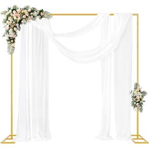 8ft × 8ft المعدنية القوس القوس موقف ، مربع المعادن ، قوس ، زهور بالون ، وقوس الزفاف ، لحفل الذكرى ، حفلة عيد ميلاد ، ديكور الاحتفال في الهواء الطلق والداخلي ، أبيض