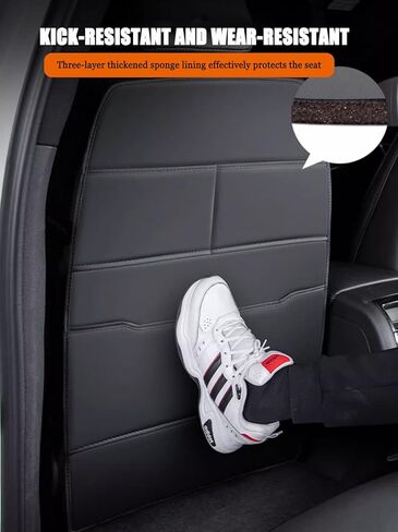 2 Pcs Car Seat Kick Mats Back Seat Protector for Lexus is ES GS LS LFA CT UX NX RX GX LX RC, Car Leather Kick Mats, Car Seat Back Protection Pad, Anti-Kick Scratch Resistant,Orange in Kuwait