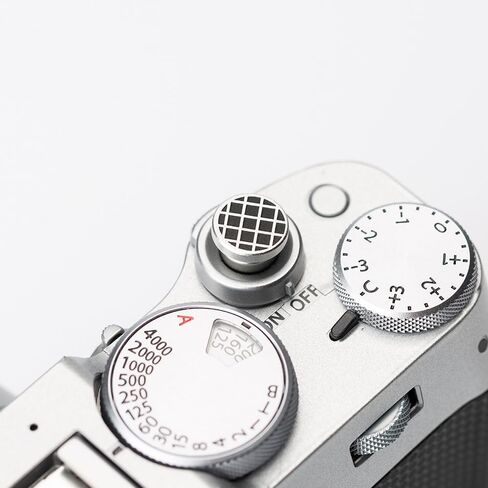 Grid Pattern Camera Metal Shutter Button for FUJIFILM X100VI X100V X-T4 X-T3 X-E4 X-T50 X-T30II hot Shoe Cover Shutter Decorative Set (Aluminum Alloy-Shutter Decorative Button) in Kuwait