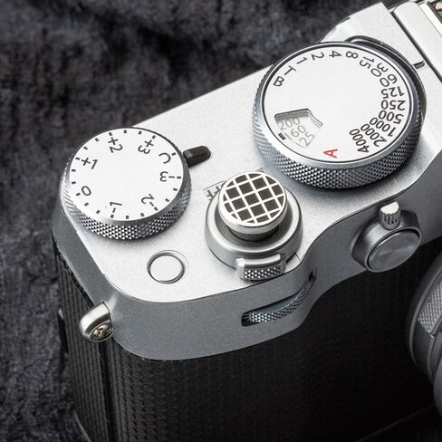 Grid Pattern Camera Metal Shutter Button for FUJIFILM X100VI X100V X-T4 X-T3 X-E4 X-T50 X-T30II hot Shoe Cover Shutter Decorative Set (Aluminum Alloy-Shutter Decorative Button) in Kuwait