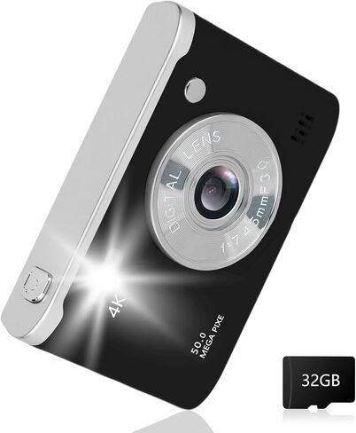 الكاميرا الرقمية FHD 1080p الفيديو والتكبير الرقمي 8x - نقطة مضغوطة وتصوير الكاميرا الرقمية مع شاشة 2.4 بوصة ، 800 مللي أمبير في الساعة بطارية قابلة للشحن محمولة الكاميرا الصغيرة للأطفال المراهقين الفتيات (أسود) in Saudi Arabia