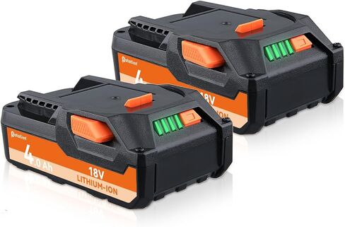 PDstation 2Packs 4.0Ah R840085 Lithium Replacement for Ridgid 18V Battery Compatible with Ridgid Battery 18V R840087 R840085 R840089 R840086 R840084 R840083 AC840085 AC840086 AC840087P 18V Tool in Saudi Arabia