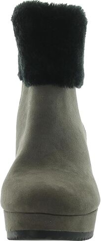 DKNY Womens Nadra Faux Leather Faux Fur Wedge Boots in Saudi Arabia