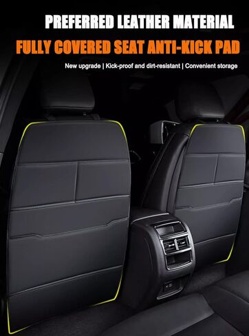 2 Pcs Car Seat Kick Mats Back Seat Protector for Audi Q2 Q3 Q4 Q7 TT TTS TT-RS SQ2 SQ5 SQ7, Car Leather Kick Mats, Car Seat Back Protection Pad, Anti-Kick Scratch Resistant,Brown in Kuwait