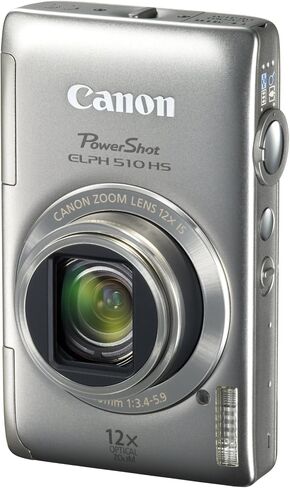 Canon PowerShot Elph 510 HS 12.1 MP CMOS Digital Camera مع فيديو HD كامل وعدسة الزاوية العريضة الفائقة (الفضة) in Kuwait