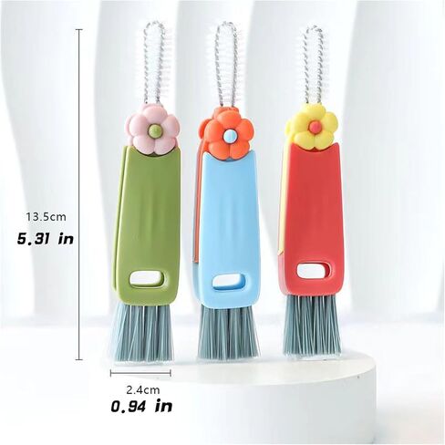 3 Pcs 3 in 1 Cup Lid Gap Cleaning Brush Set, Multifunctional Portable Cup Brush Cleaner for Water Bottle Crevice Cleaning Brush Tools for Bottle Home Kitchen in Kuwait