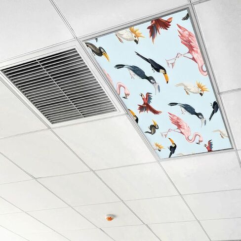 6 Pack Fluorescent Light Covers for Ceiling Light, Seamless Pattern Such as Parrot Light Filters for Classroom Office Home, 4' x 2' Decorative Magnetic Light Cover in Saudi Arabia