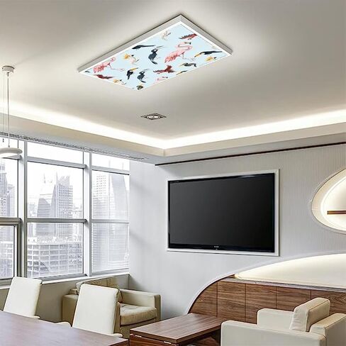 6 Pack Fluorescent Light Covers for Ceiling Light, Seamless Pattern Such as Parrot Light Filters for Classroom Office Home, 4' x 2' Decorative Magnetic Light Cover in Saudi Arabia