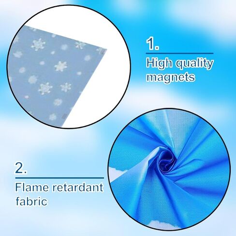 4 Pack Fluorescent Light Covers for Ceiling, Snowflakes Simple Christmas New Year Seamless Pattern, 4' x 2' Decorative Magnetic Light Filter for Classroom Office Home in Saudi Arabia