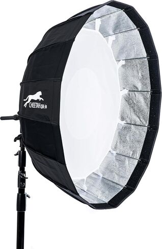 Cheetah Stand QSB-34 Softbox (Bowen+Speed Bracket) w/Egg Crate Grid and Quick Release Umbrella Style Softbox - Compatible with Bowens, Godox, Profoto, Alienbees, Glow, Elinchrom, Flashpoint Strobes in Kuwait