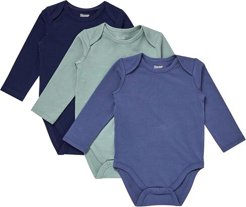 Hanes Unisex Baby Pure Comfort Long Sleeve Bodysuits, Infant Bodysuits, Boys & Girls, 3-pack in Saudi Arabia