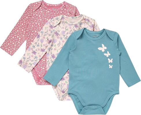 Hanes Unisex Baby Pure Comfort Long Sleeve Bodysuits, Infant Bodysuits, Boys & Girls, 3-pack in Saudi Arabia