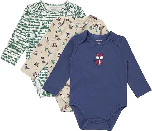 Hanes Unisex Baby Pure Comfort Long Sleeve Bodysuits, Infant Bodysuits, Boys & Girls, 3-pack in Saudi Arabia