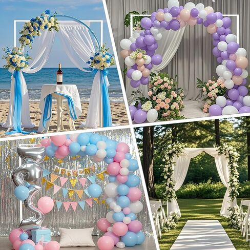 8ft × 8ft المعدنية القوس القوس موقف ، مربع المعادن ، قوس ، زهور بالون ، وقوس الزفاف ، لحفل الذكرى ، حفلة عيد ميلاد ، ديكور الاحتفال في الهواء الطلق والداخلي ، أبيض in Kuwait