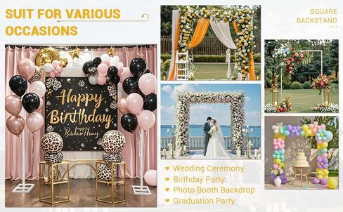 8ft × 8ft المعدنية القوس القوس موقف ، مربع المعادن ، قوس ، زهور بالون ، وقوس الزفاف ، لحفل الذكرى ، حفلة عيد ميلاد ، ديكور الاحتفال في الهواء الطلق والداخلي ، أبيض in Kuwait