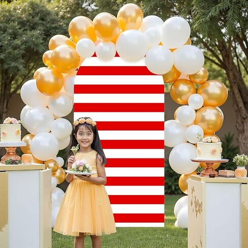 7.2 قدم قوس القوس غطاء خلفي سلس نسيج الأمواج الأفقية دنة ملائمة أغطية القوس الجولة أعلى القوس أغطية لحفل عيد الميلاد دش الطفل ديكور in Kuwait