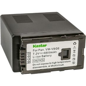 Kastar Battery (1-Pack) Replacement for Panasonic VW-VBG6 and Panasonic AG-AC7, AG-AC130A, AG-AC160A, AF100, HMC40, HMC70, HMC80, HMC150, HMC153, HMR10, HSC1U, HDC-DX1, DX3, HS9, HS20, HS100, HS200