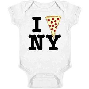 Pop Threads I Pizza New York Funny Slice Graphic Love NYC Infant Baby Boy Girl Bodysuit in Kuwait