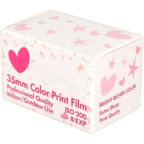 8 Sheets 35mm Color Print Film, ISO 200 Saturation, HD Camera Color Negative Film, Ideal for 135 Cameras, Vintage Feel, Fine and Wide Exposure Range