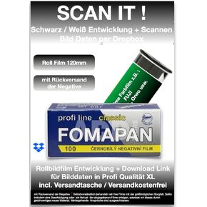100ASA B + W Roll Film 120 مم + تطوير فيلم + فحص مع عودة السلبيات