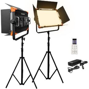 200W LED Video Light ، Bi-Color 2700-7500K ، CRI95 TLCI 97 APP Controlsing Lighting Lights for Studio Video ، YouTube ، VLOG ، Live Stream ، Filming ، إلخ (GL-1200 BI 120W)