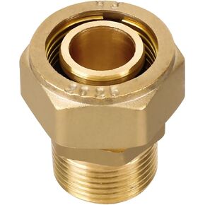 3/4" Straight Air Pipe Hose Fittings, NPT Adapter Fittings Brass-Nickel Plated Compression Connectors for Garage & Shop Compressed Rapid Air Line Systems Kit