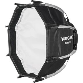 YN mini-D30 30cm/ 11.8in Mini Octagonal Softbox with Removeable Diffuser Cloth Honeycomb Grid Storage Bag Compatible with YN150S/ YN150/ YN150Li LED Video Light