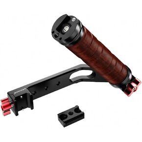 FEICHAO Wooden Side Handheld Gimbal Handle Grip 360° Adjustable, 1/4 Thread, Cold Shoe Mount Compatible with RS2/RS3/RS3 Pro/RS4 Pro/RS3 Mini/RS4 Mini Stabilizer (Set A)
