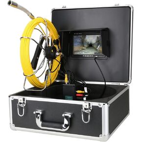 Sewer Camera, Sewer Camera 7 Inch Drain Sewer Industrial Endoscope 20/30/40/50M Sewer Pipe Inspection Video Camera With 512HZ Transmitter Pipe Locator 22MM Camera(20m)