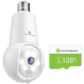 Symynelec Light Pulb Security Camera 2K + 128GB TF CARD
