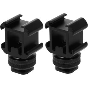 2sets Hot Shoe Mounts for Cameras Lightweight and Portable Photography Accessories Compatible Light Microphone for Use
