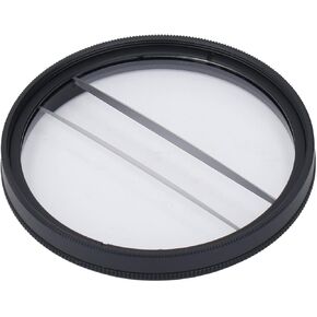 Center Field Split Diopter Effect Filter, Double Half Moon Glass Split Diopter Filter, MRC Coating Blur Zoom Center Filter for SLR Cameras, with Adapter Ring, 52mm