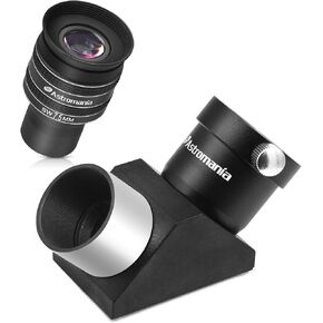 Astromania Telescope Eyepiece 7.5mm, Wide Angle 58 Degree - Bundle with - 1.25" 90-Degree Erecting Prism