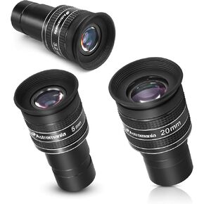 Astromania Telescope Eyepiece 25mm, Wide Angle 58 Degree - Bundle with - 58 Degree Planetary Eyepiece 5/20mm