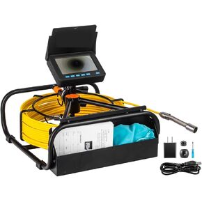 Sewer Camera, Sewer Camera, 10/20/30/50M Pipe Inspection Camera With DVR 16GB FT Card, Sewer Drain Industrial Endoscope System IP68 8500MHA Battery(30m,DVR)