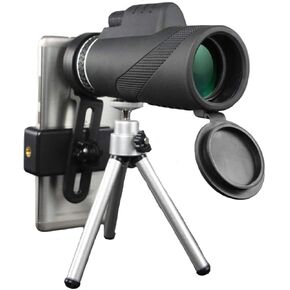Portable Binoculars High Power 10x40 Monocular Telescope, Monocular Compact with High BAK4 Prism Lens Monocular with Smartphone Adapter and Tripod