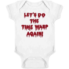 Pop Threads Lets Do the Time Warp Again! Halloween Goth Gothic Infant Baby Boy Girl Bodysuit