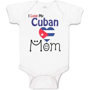 Cute Rascals Custom Baby Bodysuit I Love My Cuban Mom Boy & Girl Baby Clothes Funny Cotton