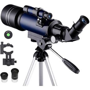 Monoculars Telescope High Power Astronomical Telescope 70mm Refractor Telescope Moon Watching for Kids Adults Astronomy Beginners 16X 67X Lens with Finder Scope Binoculars