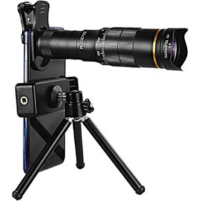 Monoculars Telescope High Power Telescope 4K Telephoto Zoom Telescope, High Power Lightweight Telescope Lens Clear BAK4 Prism with Smartphone Clip and Tripod for Bird Watching Hiking Binoculars