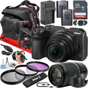 Nikon Z30 Mirrorless Camera with Z DX 16-50mm f/3.5-6.3 VR and Z DX 50-250mm f/4.5-6.3 VR Lens + 64 GB Memory + Extra Battery + Filters + More (23pc Bundle)