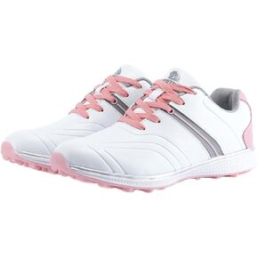 Water-Resistant Golf Shoes for Womens Outdoor Spikeless Golf Footwears Comfort Fashion Leather Walking Trainers