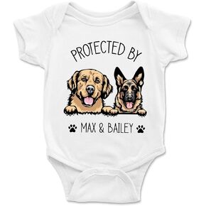 Custom Baby Bodysuit with Pet, Pregnancy Annoucement Gifts, New Best Friends Onesie, Dog-Themed Onesie, Dog Onesie for Baby, Funny Baby Onesie, Custom Baby Onesie Cute, Baby Bodysuit