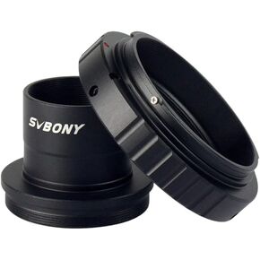 SVBONY T2 T Ring Adapter and T Adapter, 1.25 inches Metal Telescope Camera Adapter Bundle with 0.5X Focal Reducer - 1.25 inches Fully Multi Coated