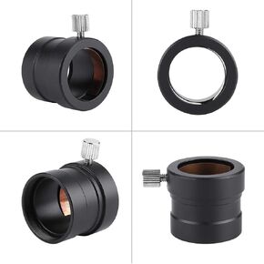 0.965 to 1.25 Telescope Eyepiece Adapter, Metal Mount Adapter, Fits All Telescopes with 1.25 Focuser, Black Color, 37g Weight, with Adapter Ring for Back Focus