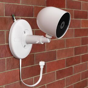 iTODOS Hardwired Kit for Google Nest Cam Outdoor Cam, Charger Wall Mount Bracket- IP68 Waterproof Outdoor, 2-in-1 Charger&Mount for Google Nest Cam