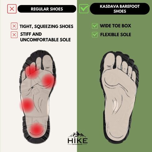 Kasdava Pro Winter Winter Cold Comfort Barefoot Barefoot أحذية غير قابلة للانزلاق مقاومة للماء صفر قطرة واحدة ، صندوق إصبع القدم الواسع ، المشي لمسافات طويلة. in Kuwait